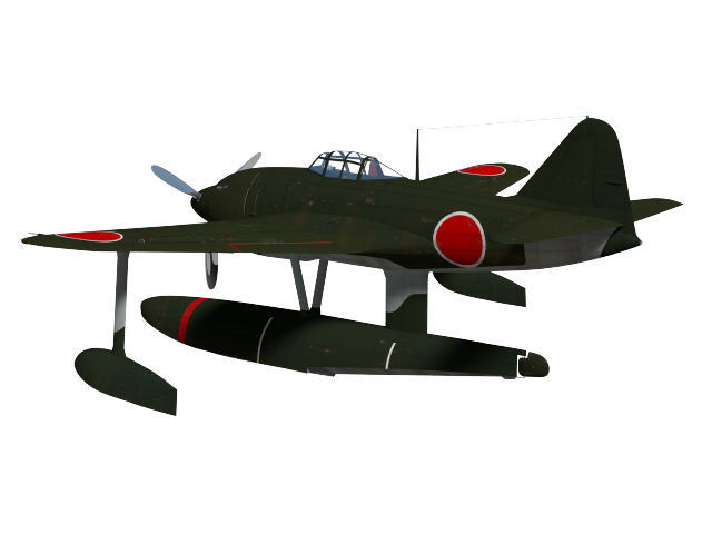 Kawanishi N1K1 kyofu Rex 3D model_5