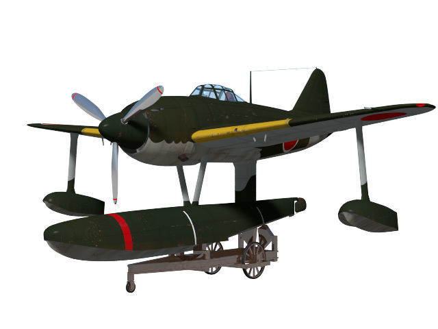 Kawanishi N1K1 kyofu Rex 3D model_4