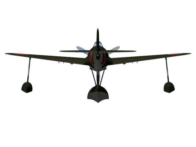 Kawanishi N1K1 kyofu Rex 3D model_8