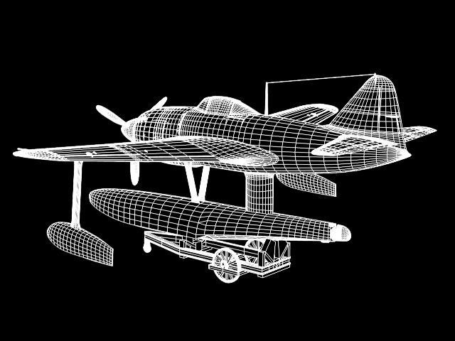 Kawanishi N1K1 kyofu Rex 3D model_12