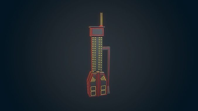 Sci-fi Building - 10 Low-poly 3D model