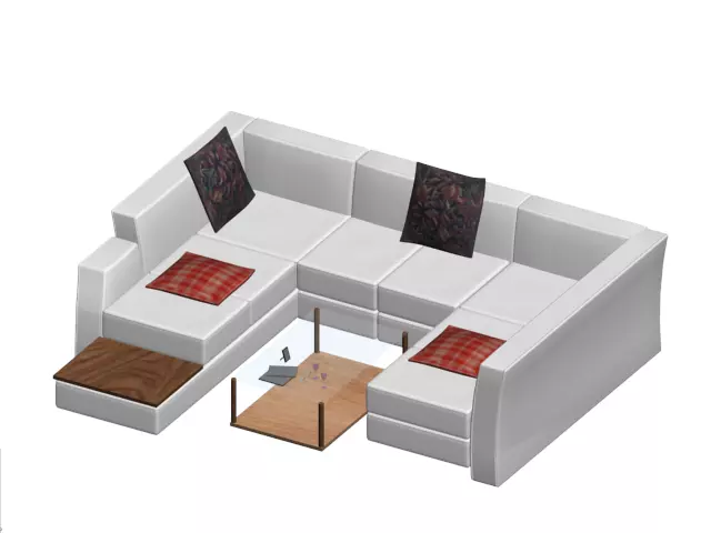 mebel sectional sofa with coffee table 3D print model