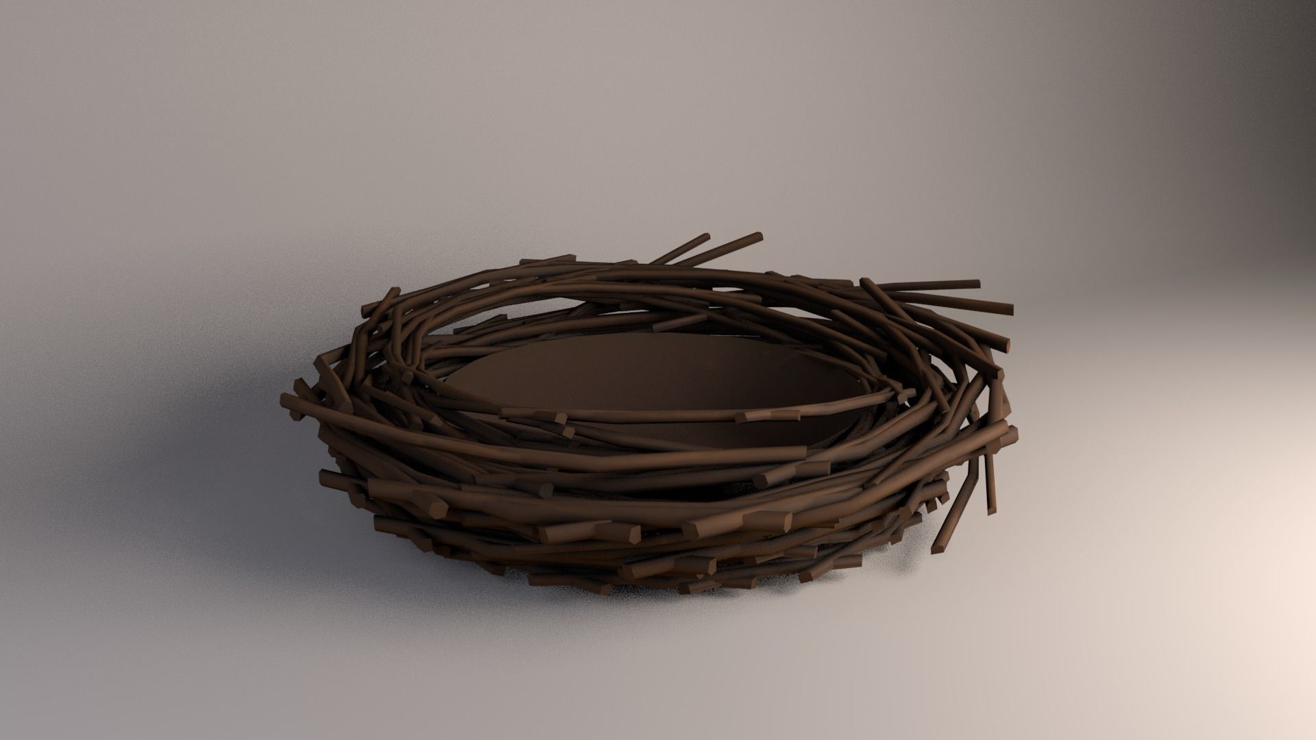 Bird Nest Low-poly 3D model_9