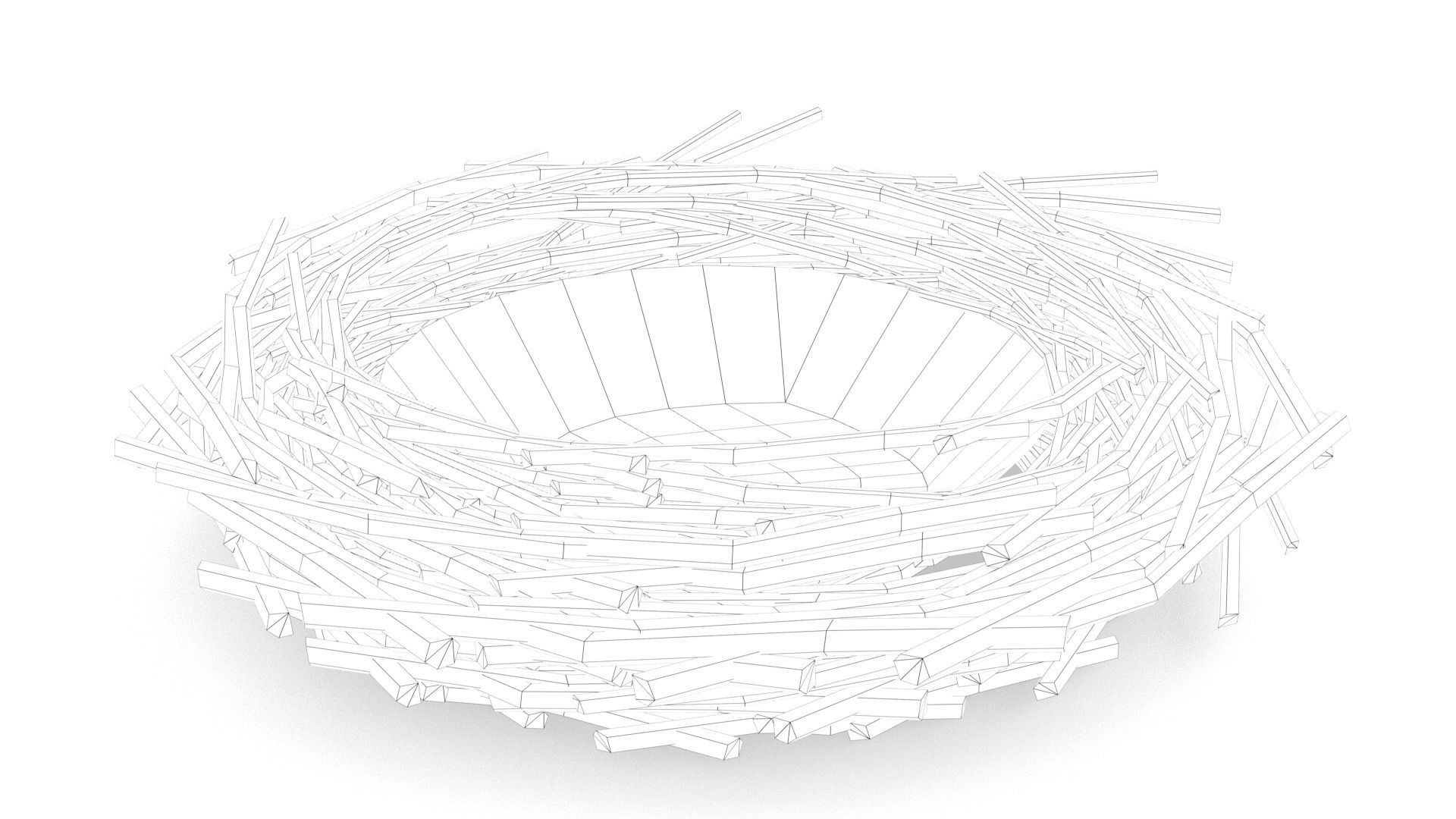 Bird Nest Low-poly 3D model_5