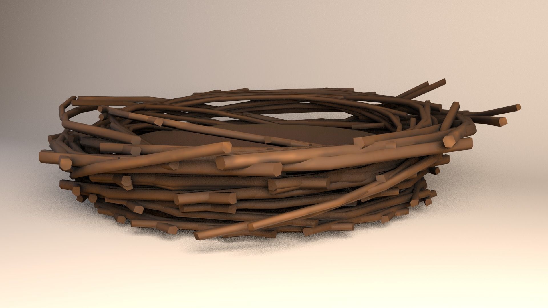 Bird Nest Low-poly 3D model_1