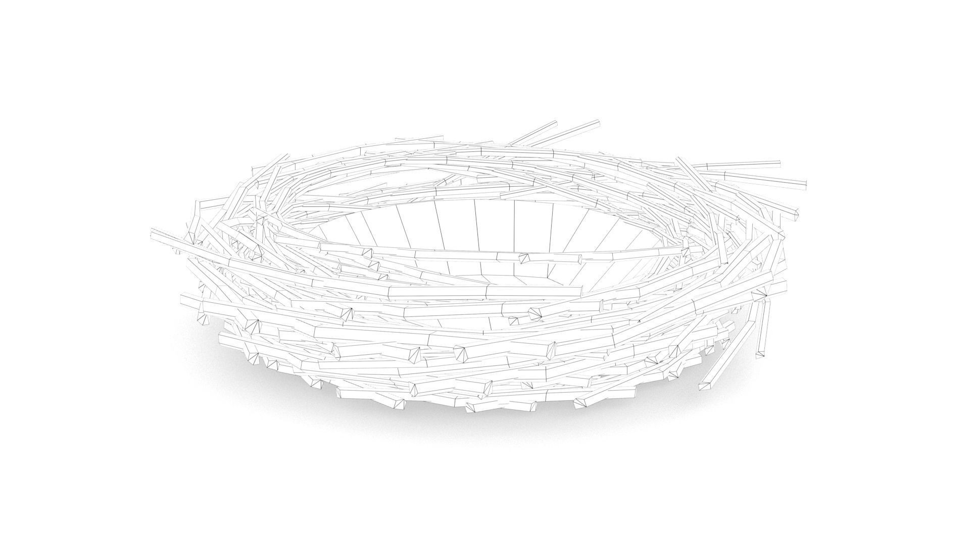 Bird Nest Low-poly 3D model_3