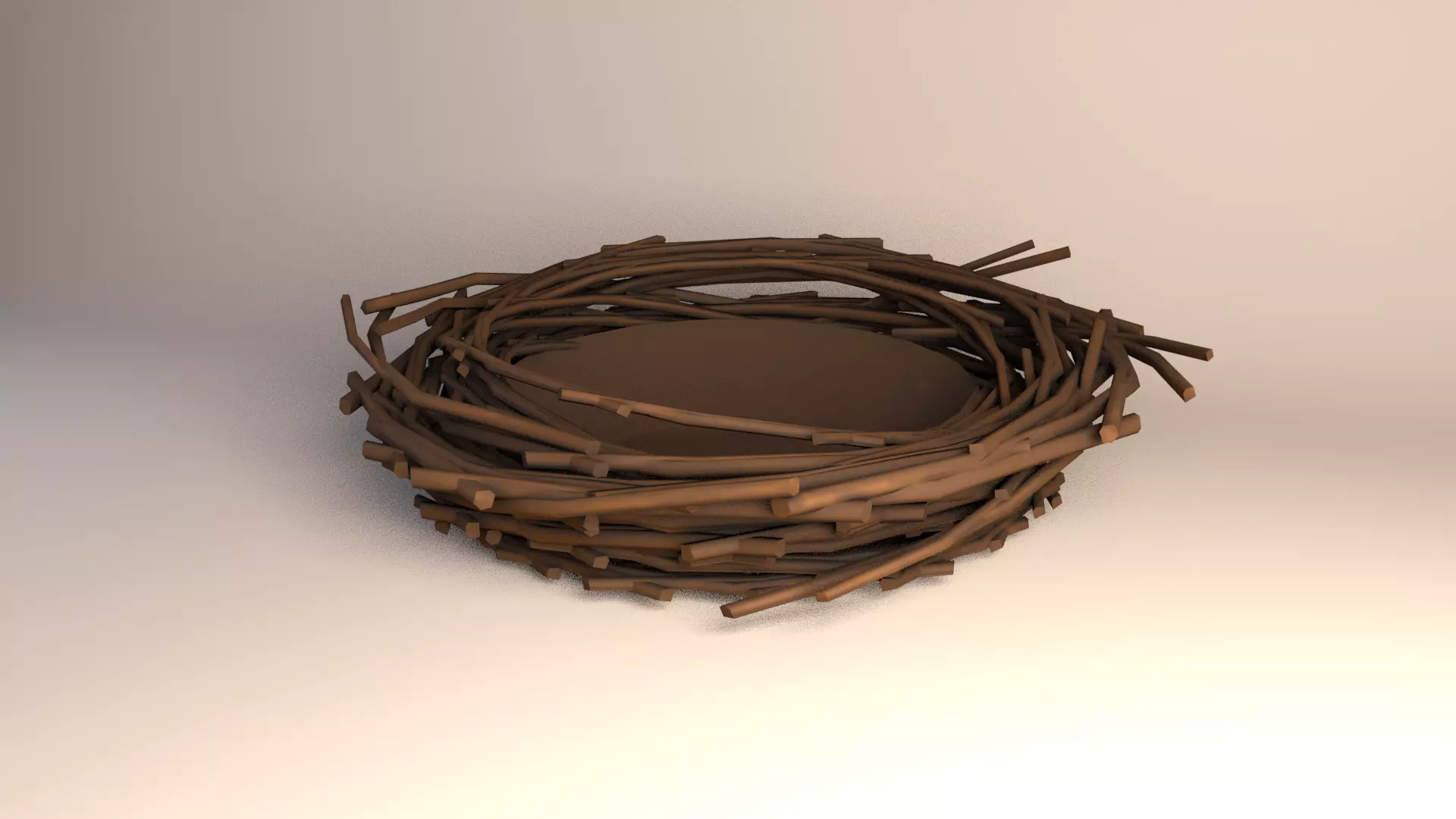Bird Nest Low-poly 3D model_0
