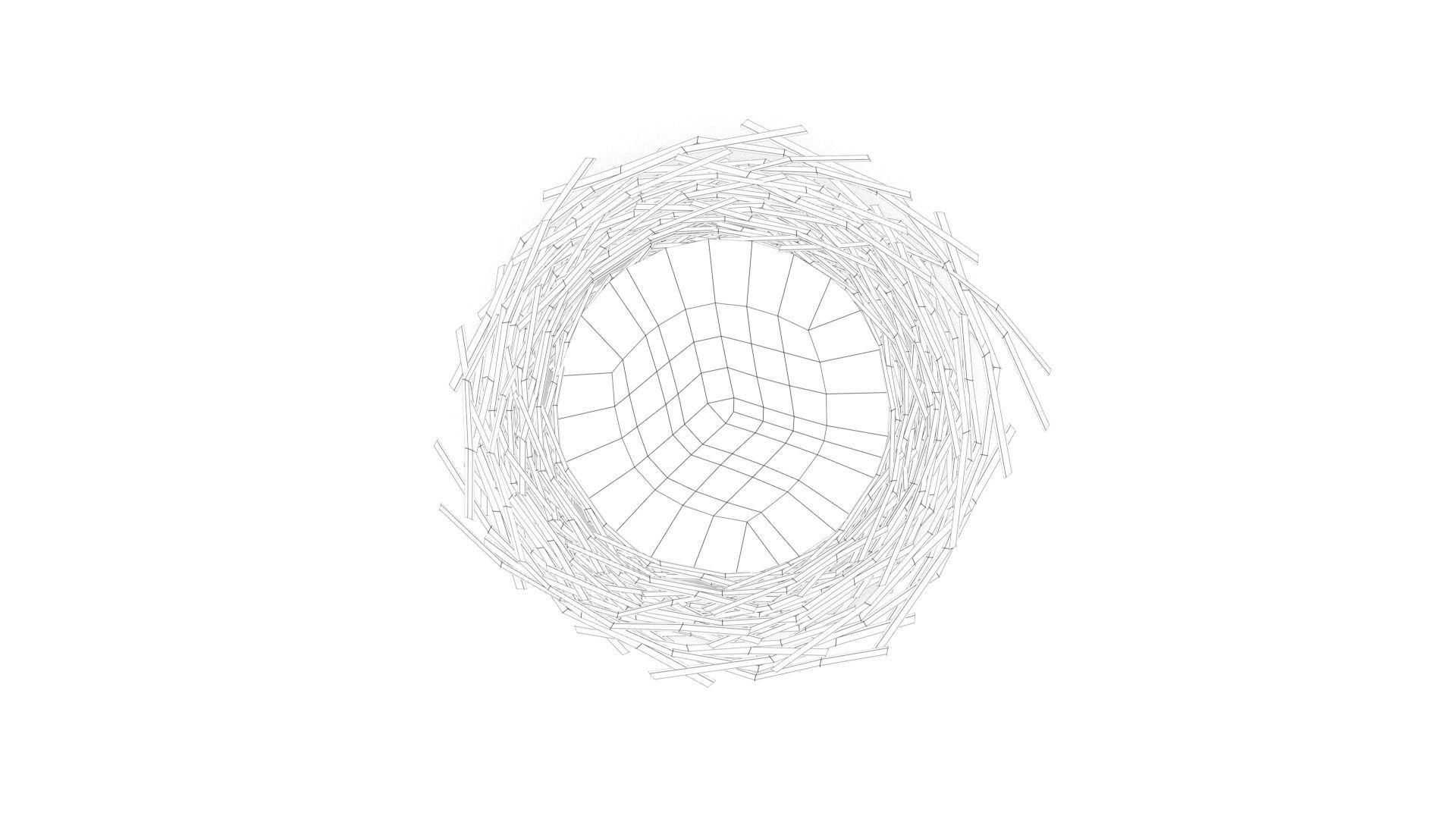 Bird Nest Low-poly 3D model_4