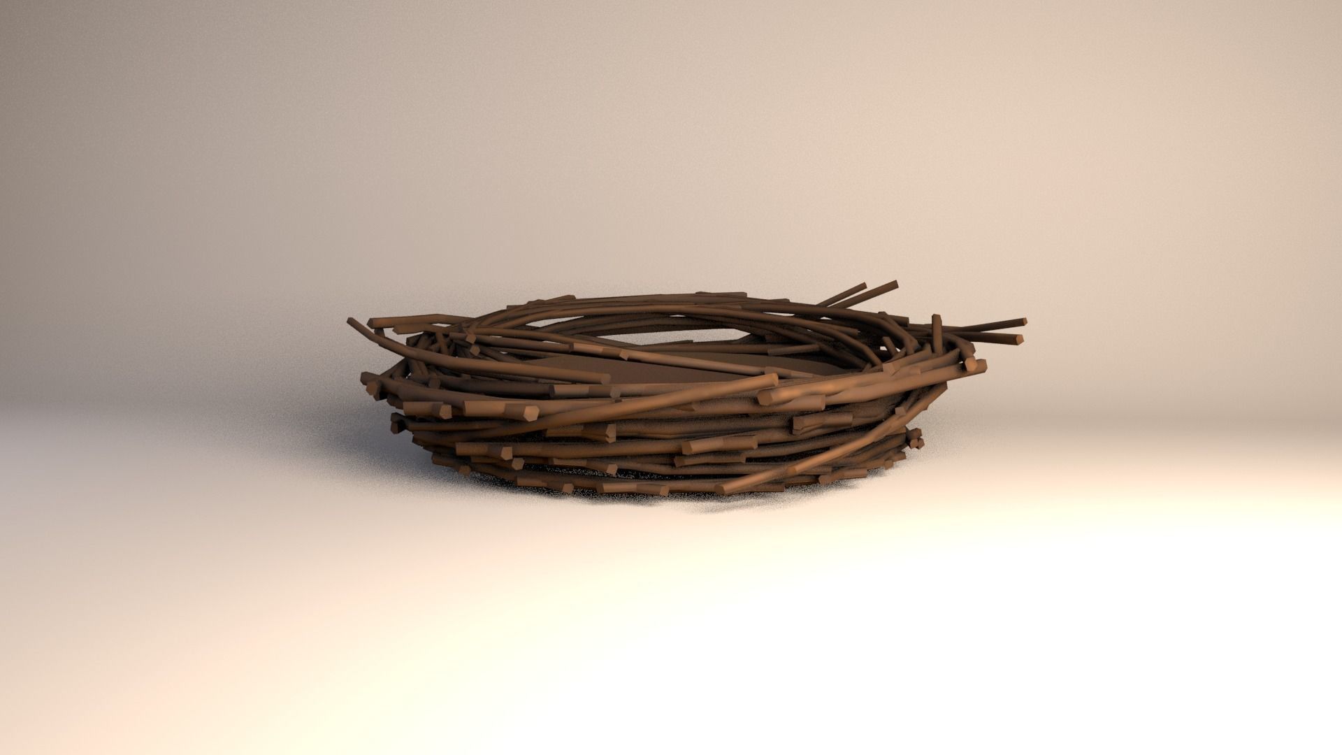 Bird Nest Low-poly 3D model_2