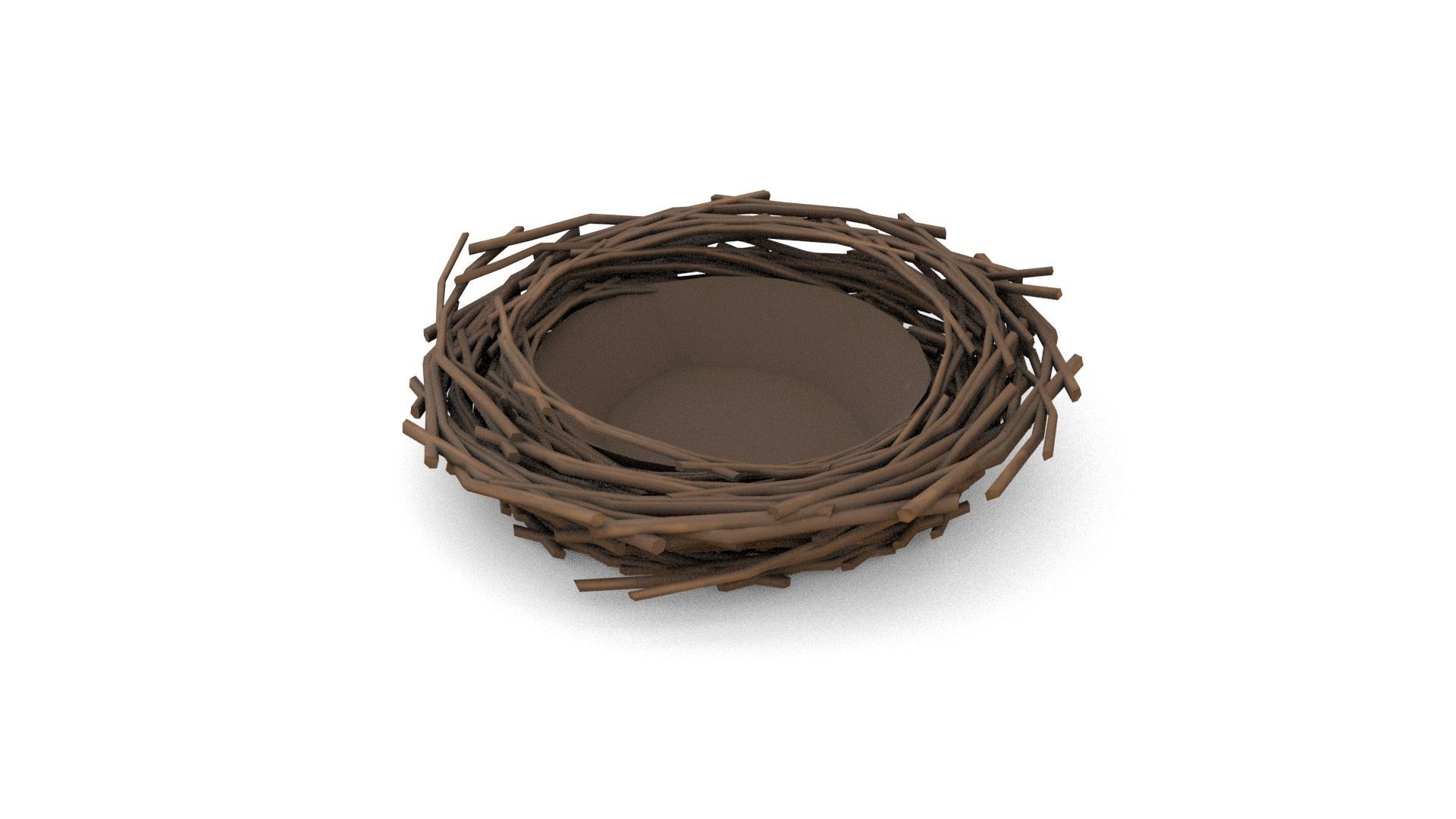 Bird Nest Low-poly 3D model_8