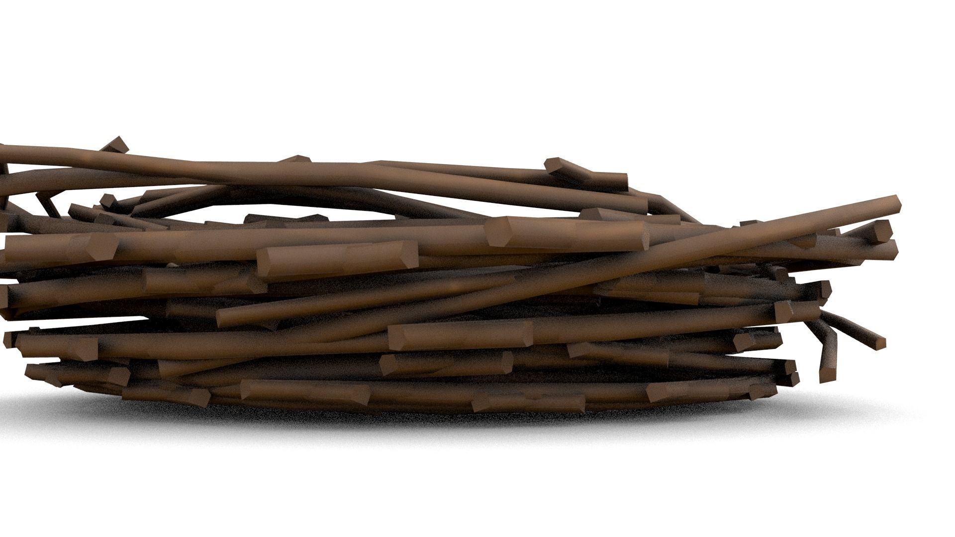 Bird Nest Low-poly 3D model_6