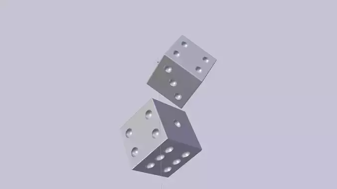 A pair of  dice 3d model - blender software 