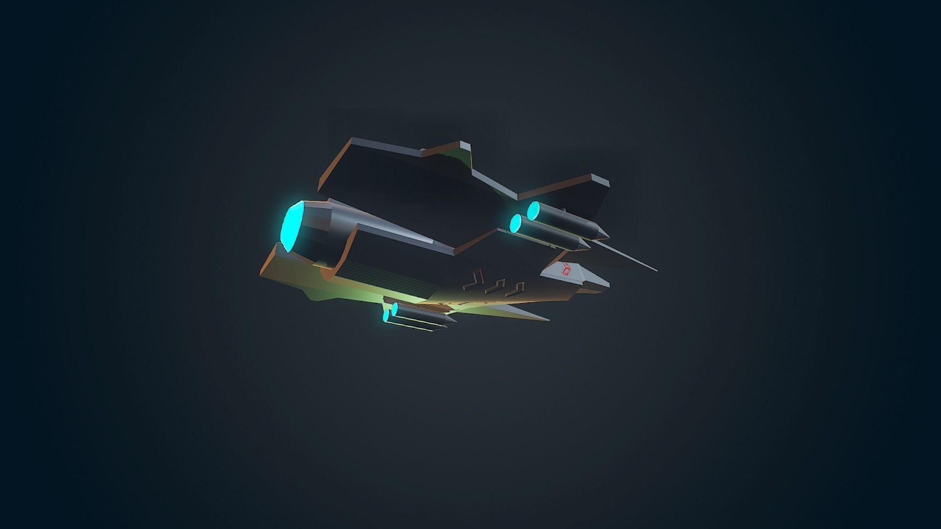 Sci-fi Military drone - 01 Low-poly 3D model_16