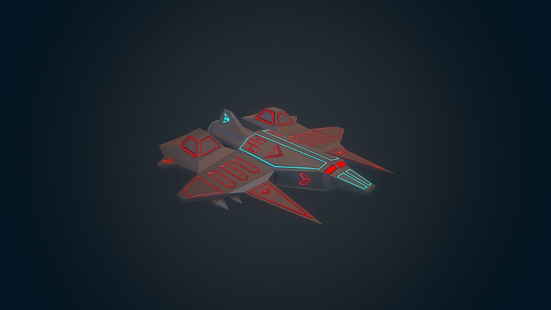 Sci-fi Military drone - 01 Low-poly 3D model_6