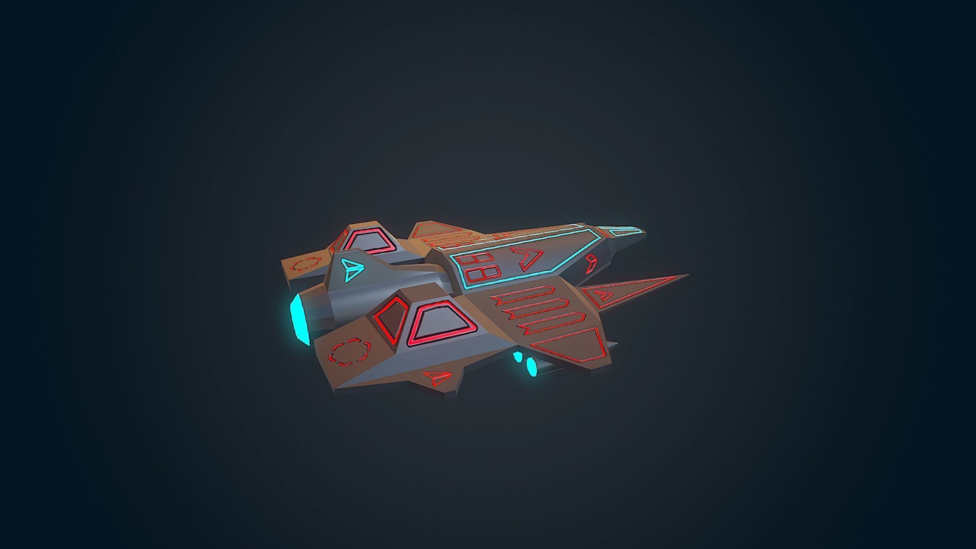 Sci-fi Military drone - 01 Low-poly 3D model_13