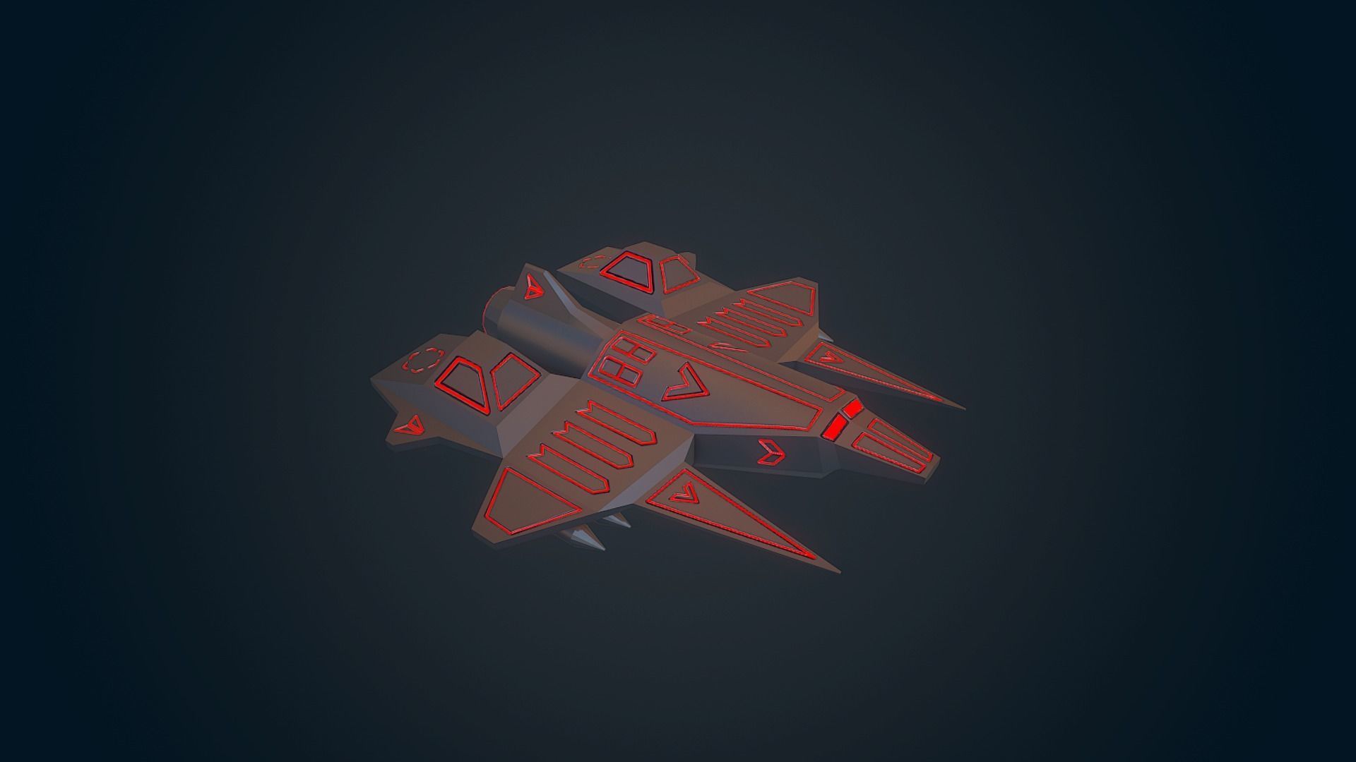 Sci-fi Military drone - 01 Low-poly 3D model_8