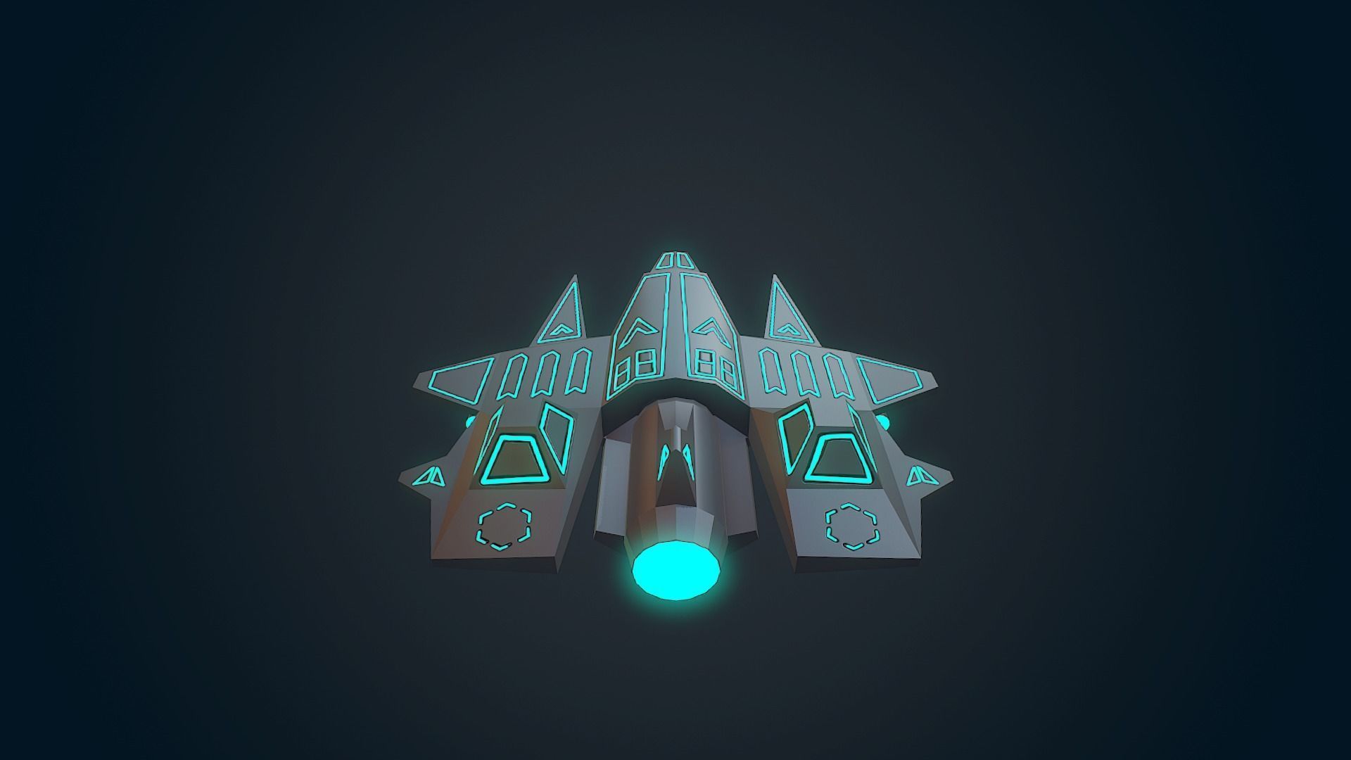 Sci-fi Military drone - 01 Low-poly 3D model_5