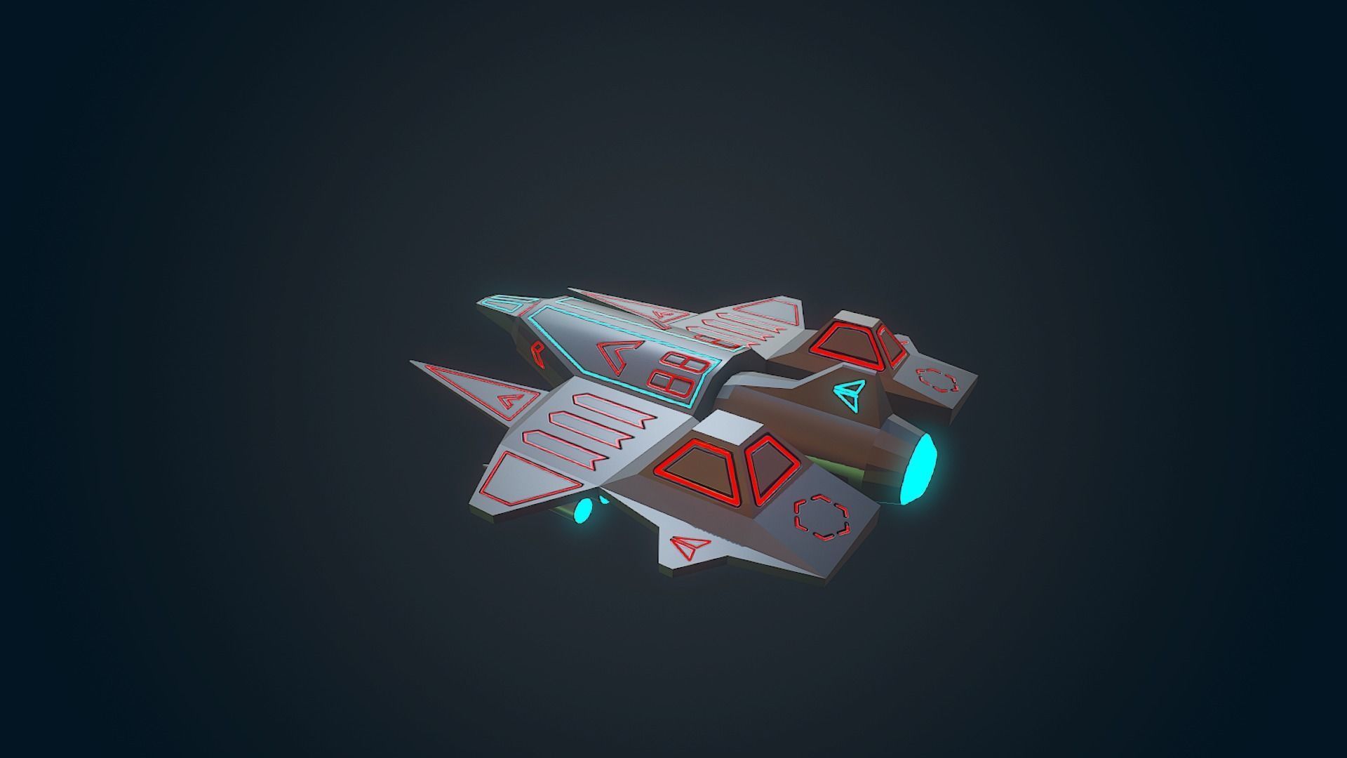 Sci-fi Military drone - 01 Low-poly 3D model_14