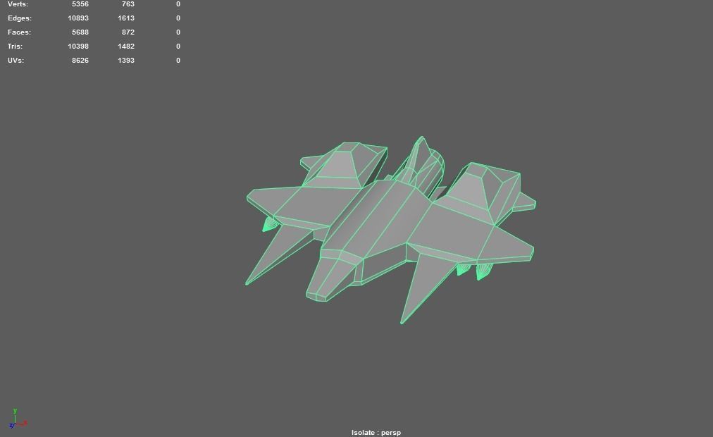 Sci-fi Military drone - 01 Low-poly 3D model_2