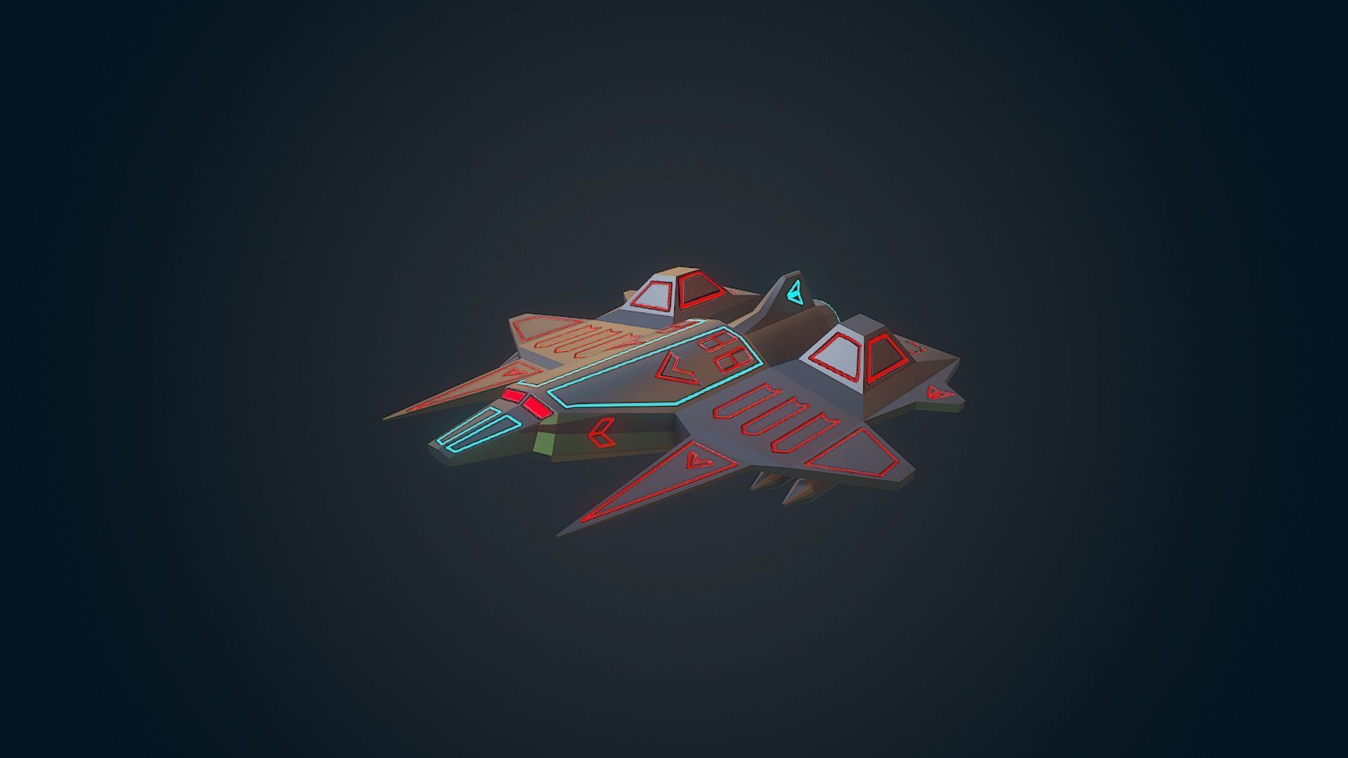 Sci-fi Military drone - 01 Low-poly 3D model_15