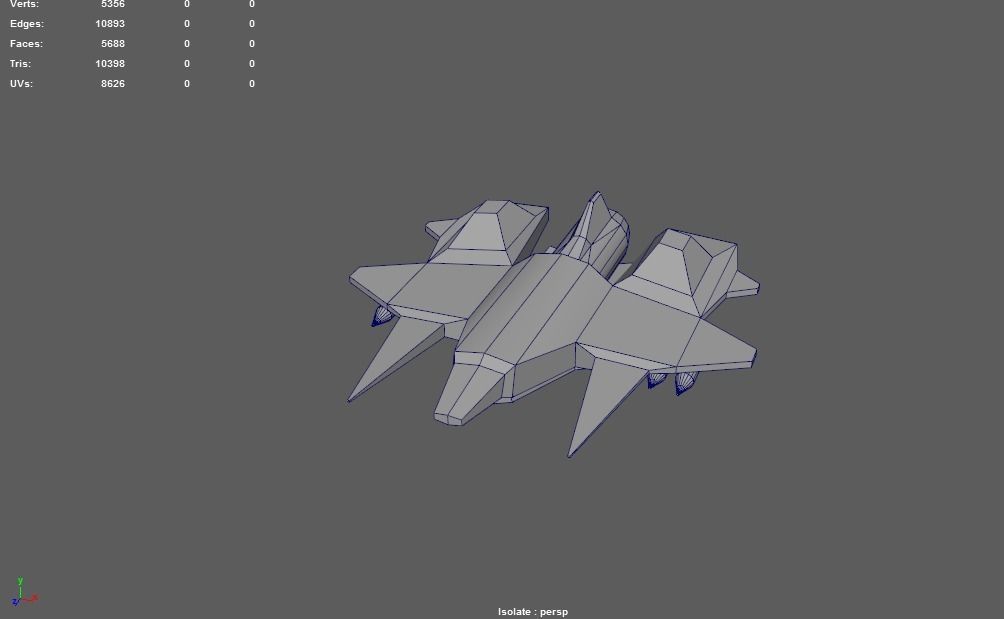 Sci-fi Military drone - 01 Low-poly 3D model_17