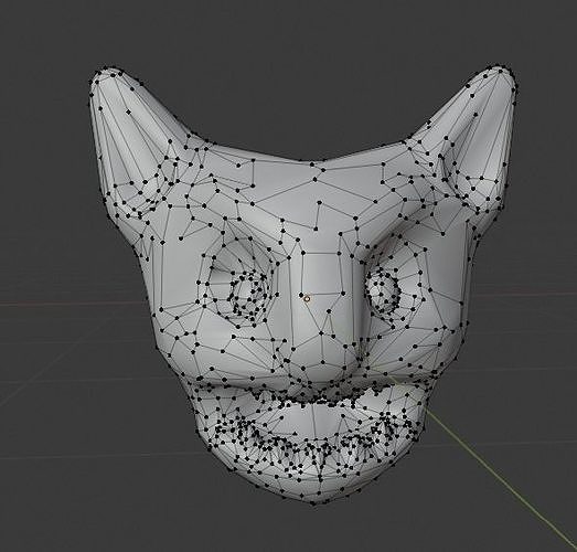 Strange creature head Low-poly 3D model