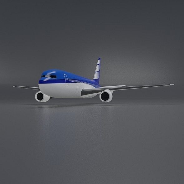 Boeing 767-200 commercial airliner Low-poly 3D model_6