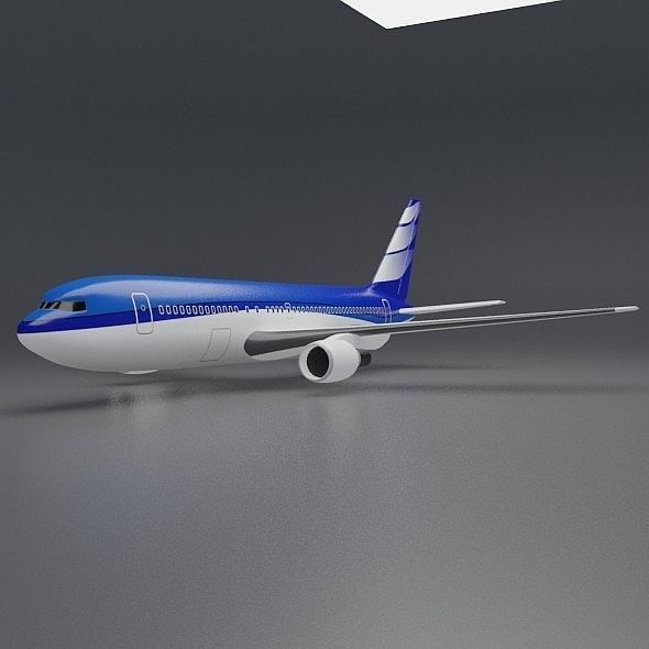 Boeing 767-200 commercial airliner Low-poly 3D model_4