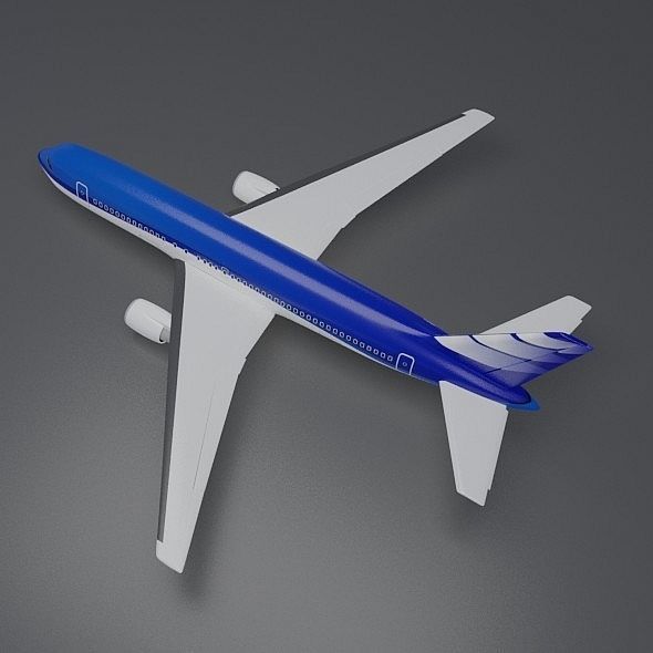 Boeing 767-200 commercial airliner Low-poly 3D model_5