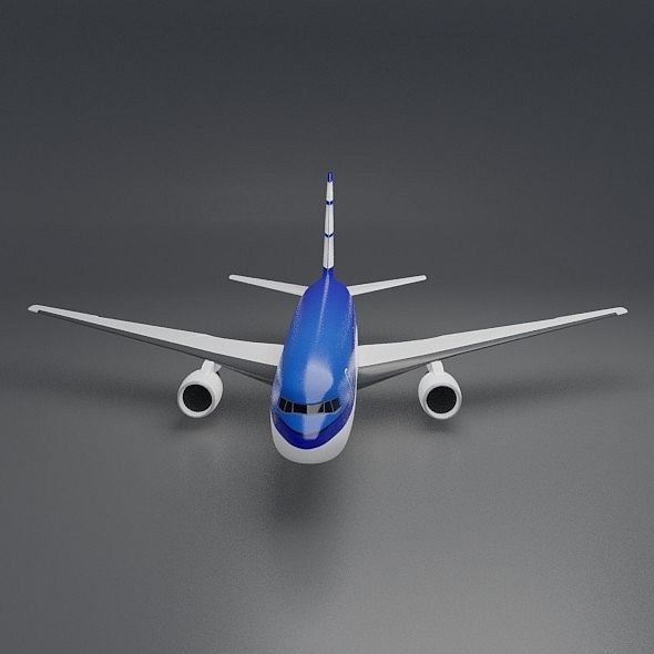 Boeing 767-200 commercial airliner Low-poly 3D model_3