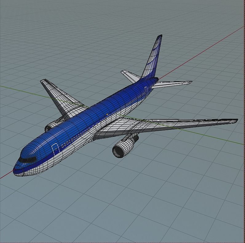 Boeing 767-200 commercial airliner Low-poly 3D model_7