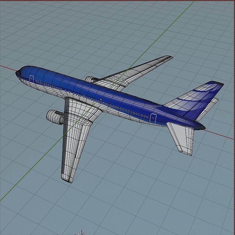 Boeing 767-200 commercial airliner Low-poly 3D model_8