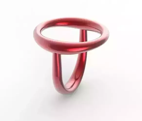 Ring O circle in rose gold 3D print model