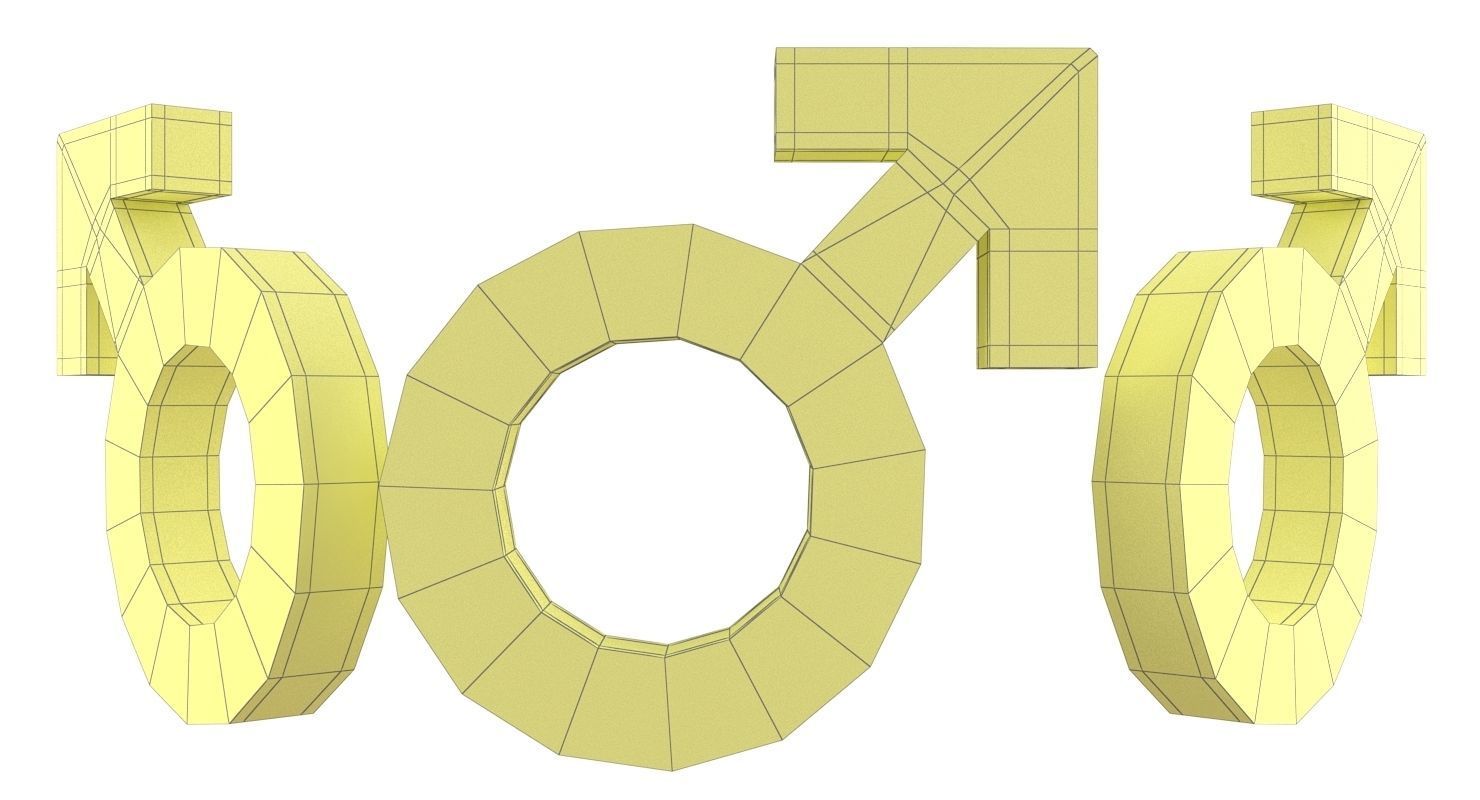 Gender Symbols Set 3D model_20