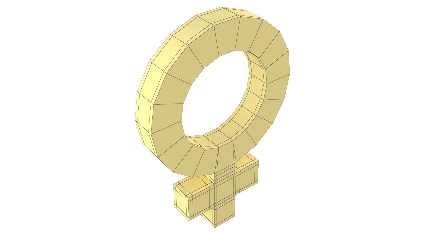 Gender Symbols Set 3D model_10