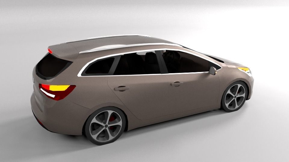 KIA CEED VARIANT LOWPOLY Low-poly 3D model_6