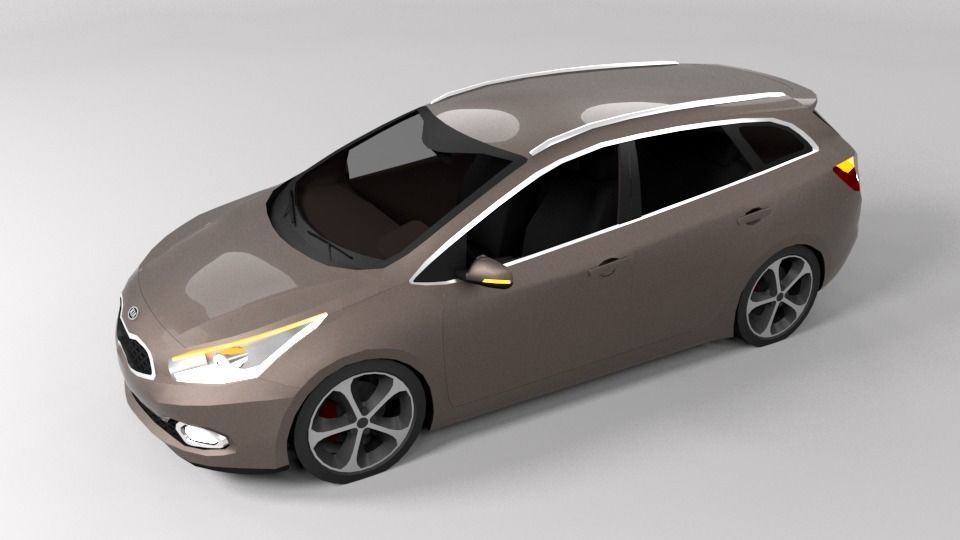 KIA CEED VARIANT LOWPOLY Low-poly 3D model_4