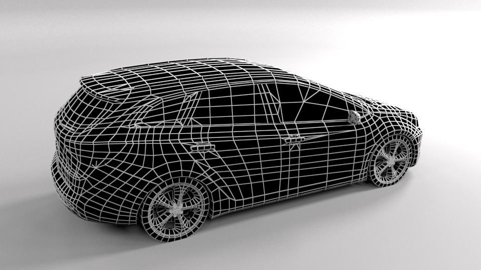 KIA CEED VARIANT LOWPOLY Low-poly 3D model_7