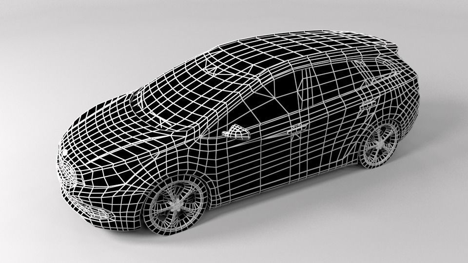 KIA CEED VARIANT LOWPOLY Low-poly 3D model_5