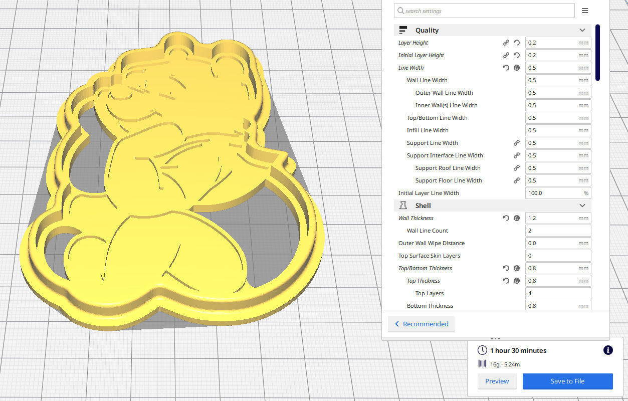 Cookie-cutter Winnie the pooh 3D print model_4