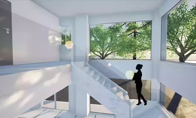 Marble Stairs with glass Rails