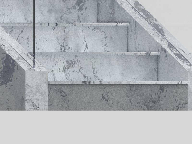 Marble Stairs with glass Rails Low-poly 3D model_6