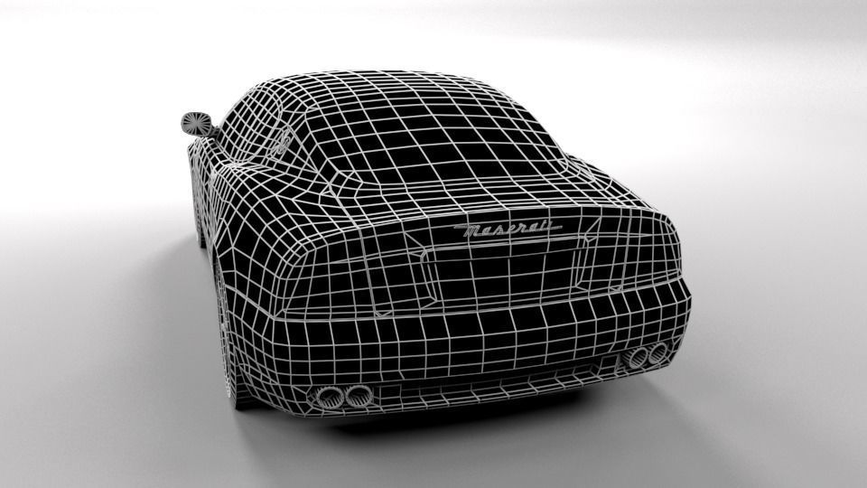 MASERATI GRANSPORT LOWPOLY Low-poly 3D model_3