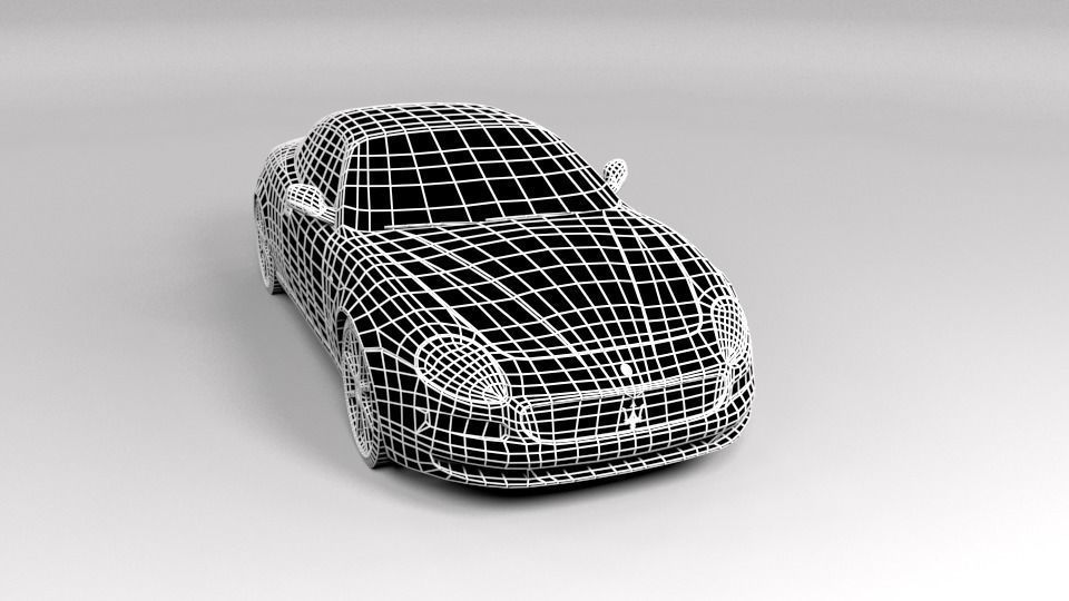 MASERATI GRANSPORT LOWPOLY Low-poly 3D model_1
