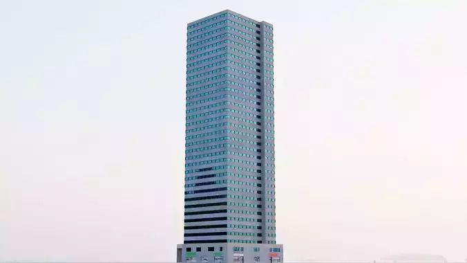 Skyscraper 3D low-poly tall building Low-poly 3D model