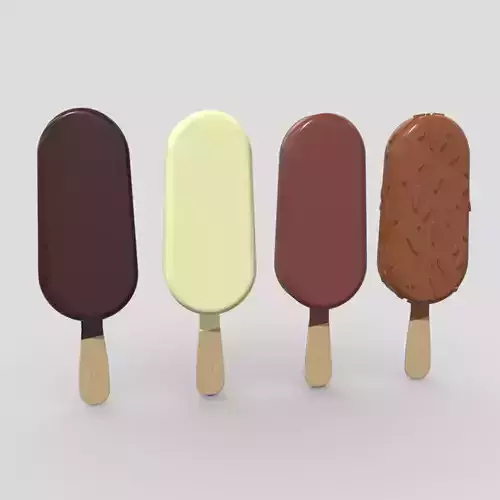 Popsicle Pack  Low-poly 3D model