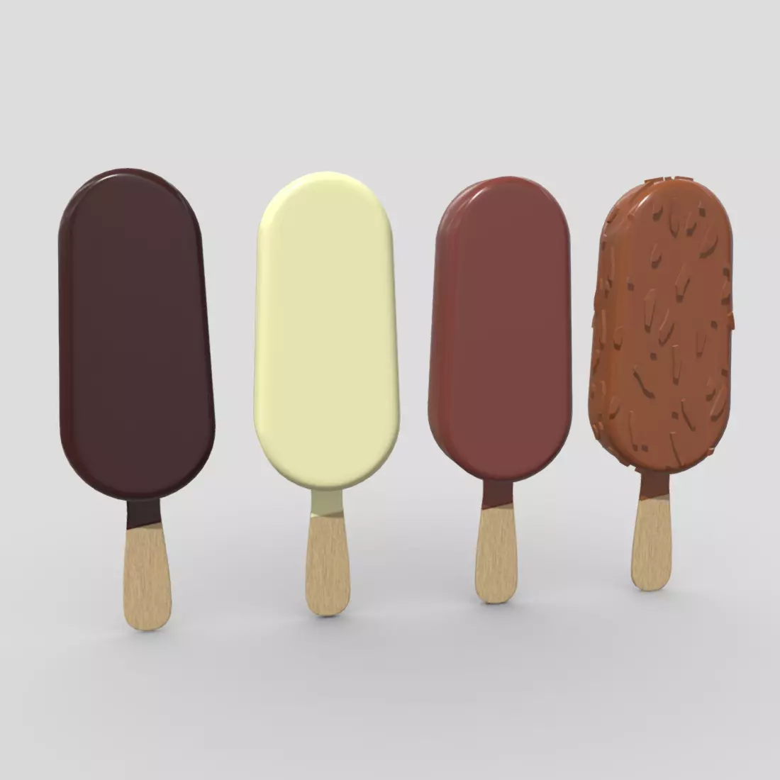 Popsicle Pack Low-poly 3D model