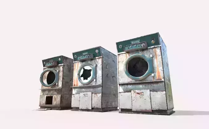 Old Dryers Of The Abandoned Hospital 3D model