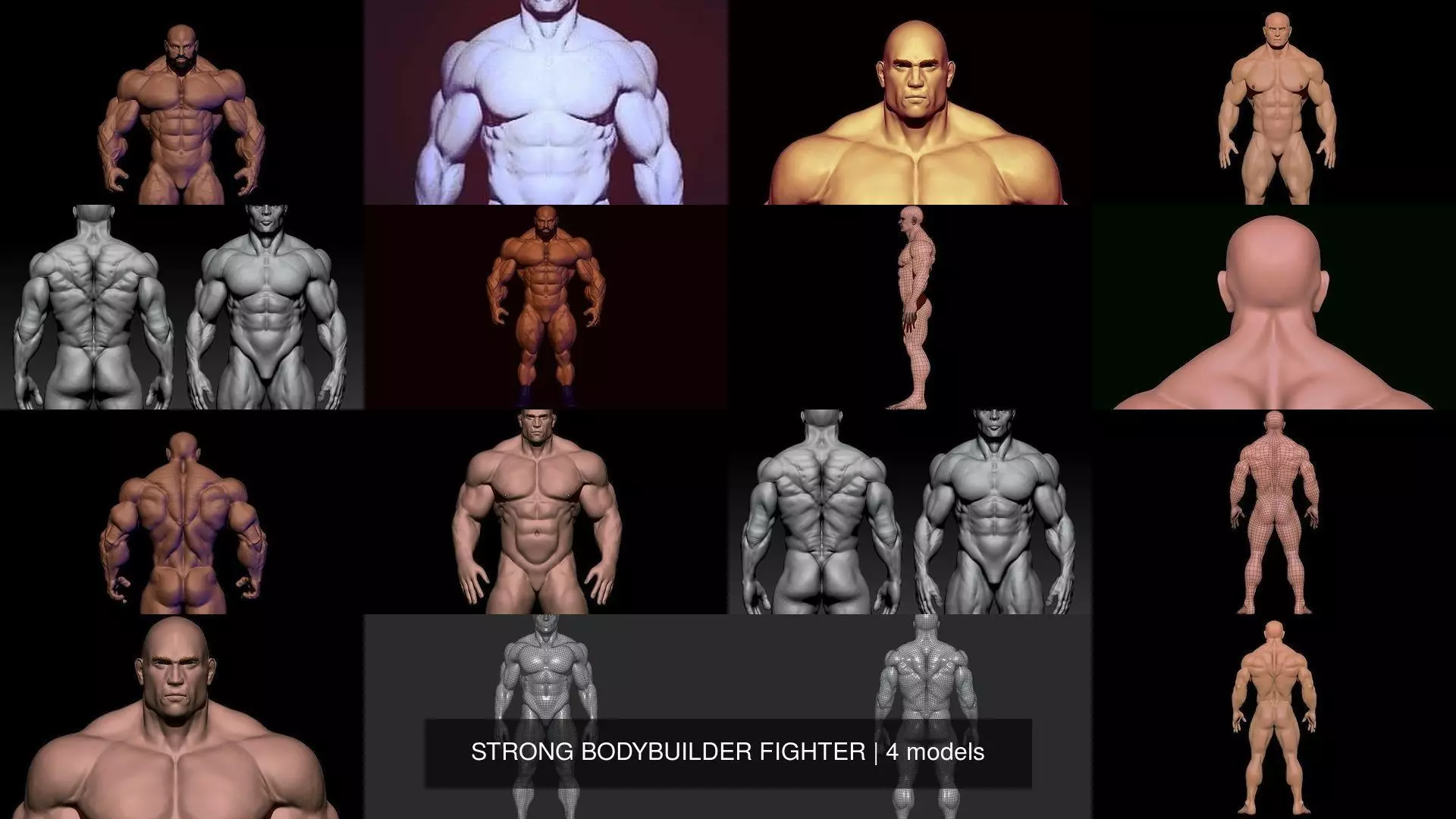 STRONG BODYBUILDER FIGHTER 3D Model Collection_2