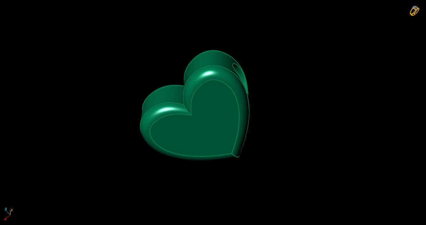 Pendant initial heart J 3D print model_10